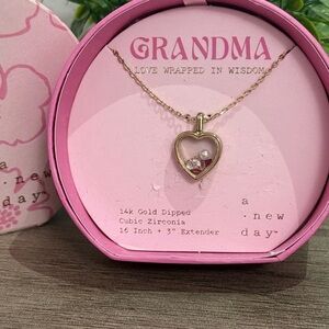 A New Day Gold Heart Necklace with Gemstones